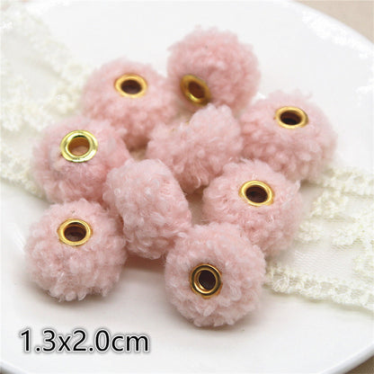 Fabric Spacer Beads 13x20mm Imitation Teddy Wool 20pcs 3