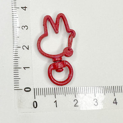 Spray Painted Bunny Head Zinc Alloy Buckle Keychain Clasps 20pcs 10