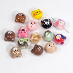 Cartoon Character Bear Head Acrylic Beads 17mm Colorful 10pcs 5
