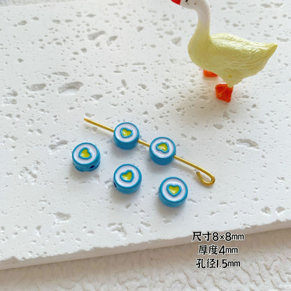 Round Metal Beads Baking Painted Smiling Chocolate Series 20pcs 39