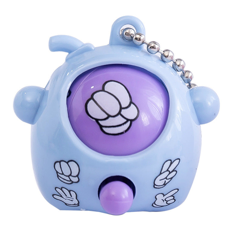 Egg Spinner Keychain Toy Rock Paper Scissors Random Pastel Color 1pc 4