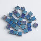 Electroplated Clover Glass Beads 10mm Metallic Colors 30pcs 18