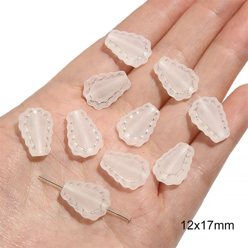 Semi-transparent Frosted Acrylic Beads Matte Finish Mixed Shapes 16