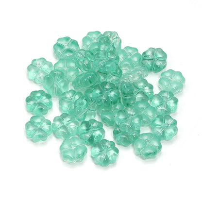 Color Transparent Clover Glass Beads 10mm Assorted Colors 50pcs 20
