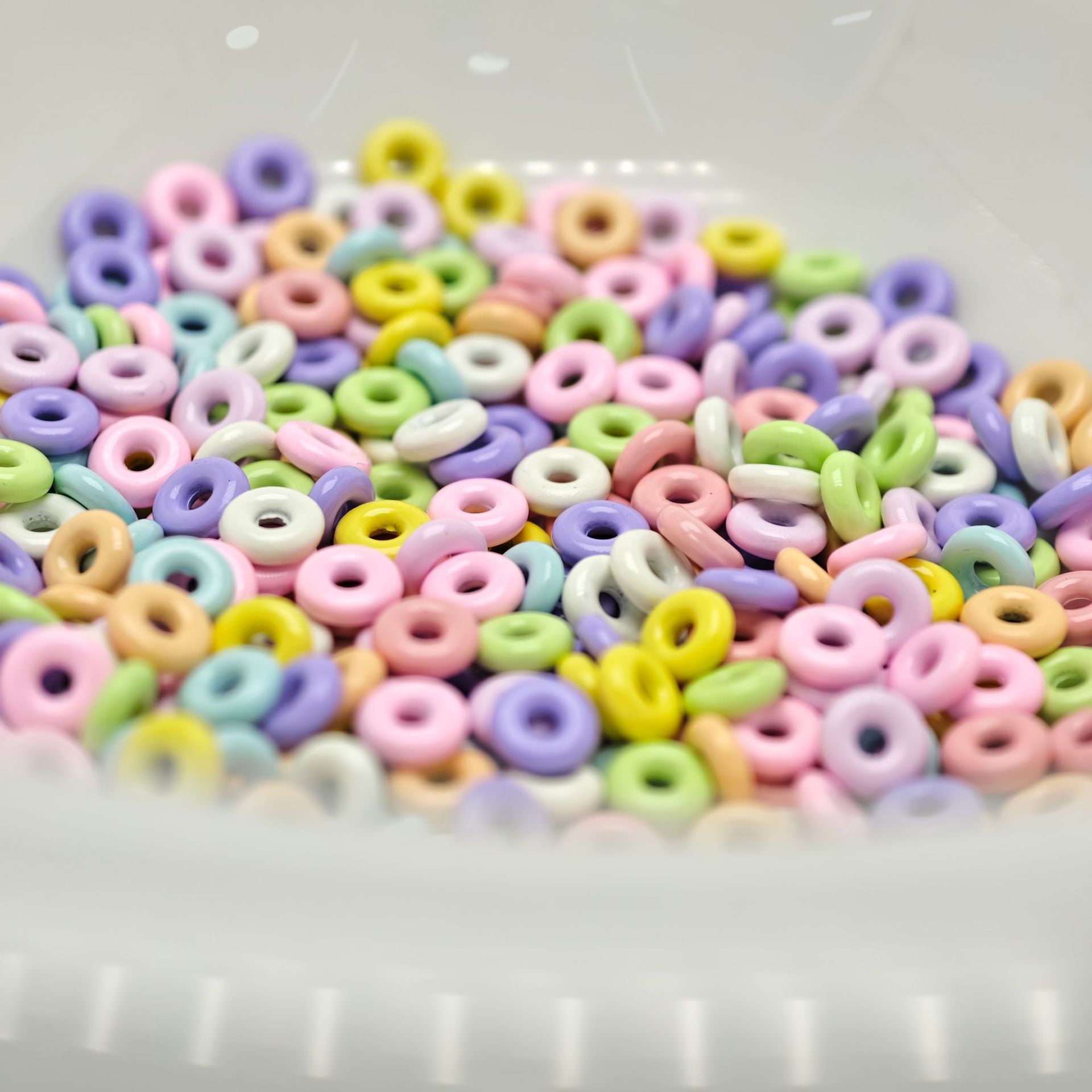 Alloy Donut Spacer Beads 5mm Baking Painted Solid Color 30pcs 2