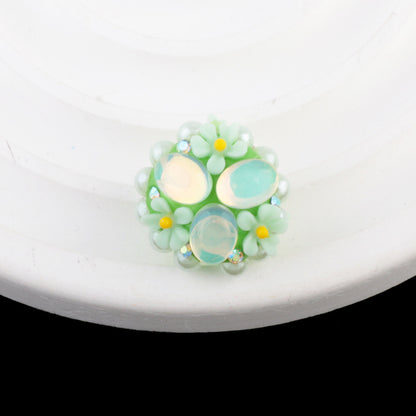Cat Eye Bubblegum Beads 16mm Triple Flower Cluster Pastel 6pcs 8