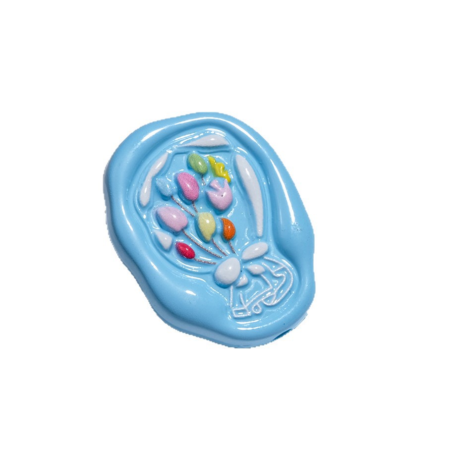 Hand Painted Oval Bouquet Acrylic Beads 28mm Colorful Floral 10pcs 4