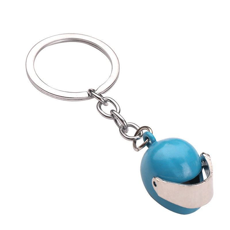 Metal Motorcycle Helmet Keychain Zinc Alloy with Shiny Visor Multiple Colors 5