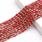Gilded Oval Seed Glass Beads 4x6mm Plated Gold Frame 96pcs 22