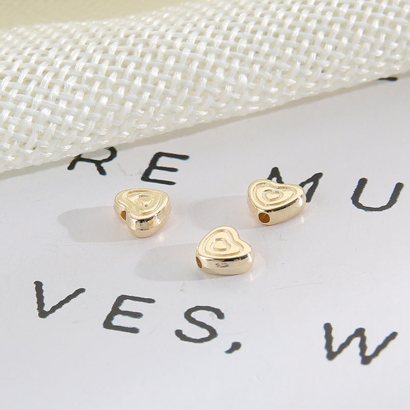 Multi-Circle Heart Acrylic Beads 5x6mm KC Gold CCB Plastic 200pcs 4