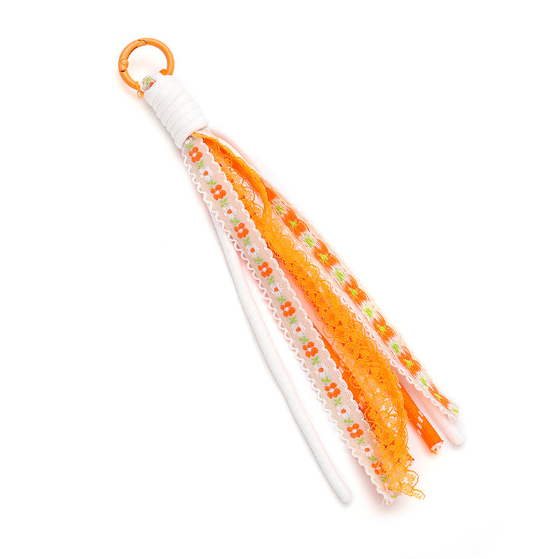 Braided Boho Lace Tassel Crochet Keychain Polyester 19cm 4pcs 5