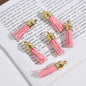 Glitter Mini PU Leather Tassels with Gold Caps 36mm 50pcs 8