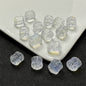 Electroplated Transparent Glass Beads 12mm Etched Rainbow Pattern 100pcs 7