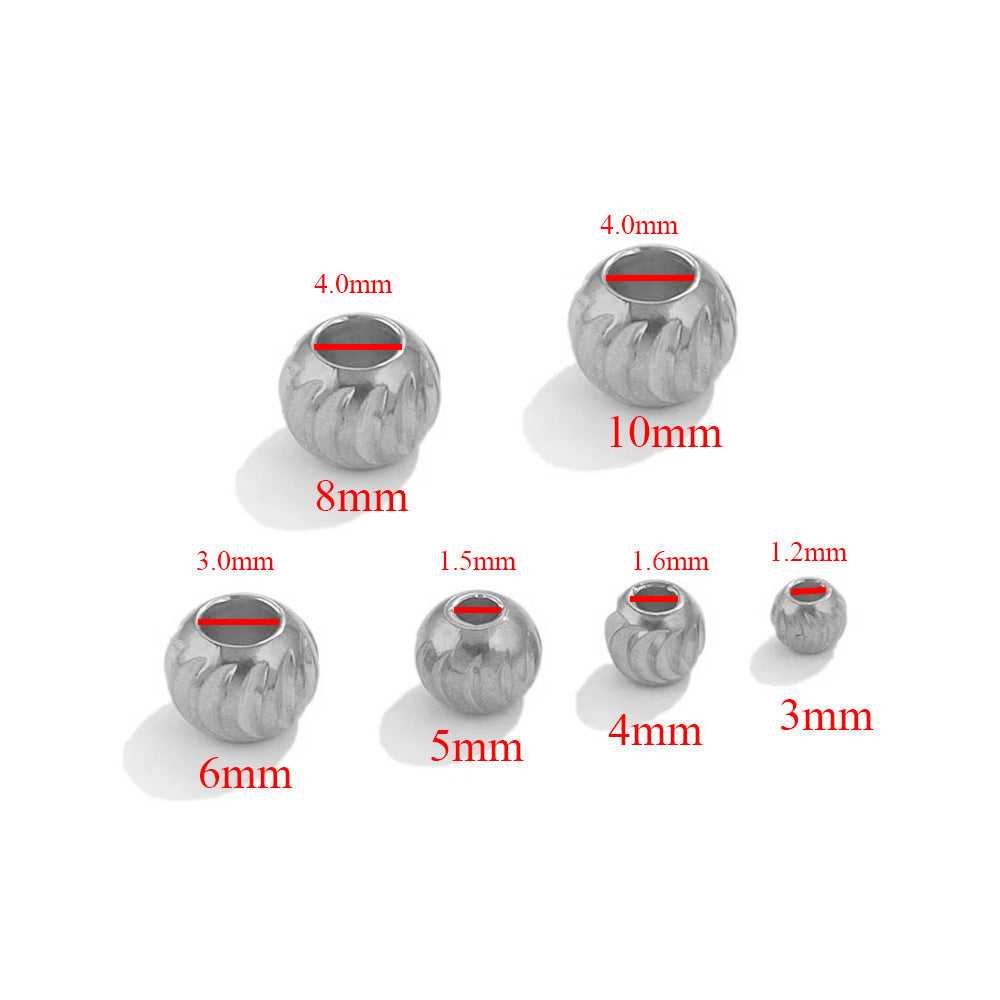 Stainless Steel Round Metal Beads 3-10mm Color Retaining Knife Grain 20pcs 6