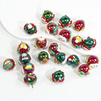 Hand Painted Christmas Socks Acrylic Beads 16.7*15mm Colorful 10pcs 2