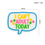 Silicone Focal Beads I Can't Adult Today Speech Bubble Flower Accents 20pcs 2