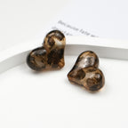 Transparent Leopard Print Peach Heart Acrylic Beads 22mm 50pcs 5