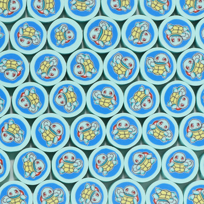 Flat Clay Beads 9mm Pokemon Series Colorful Character Faces 100pcs 9