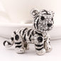 Alloy Diamond Inlaid Tiger Keychain Metal Colorful and Champagne Options 9