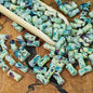Painted Bamboo Tube Glass Beads 6X12mm Marbled Earth Tone 50pcs 12