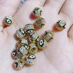 Round Rhinestone Beads 8mm 10mm Evil Eye Enamel Brass 1pc 4