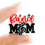 Silicone Focal Beads Music Mom Band Mom Text and Musical Notes 10pcs 3