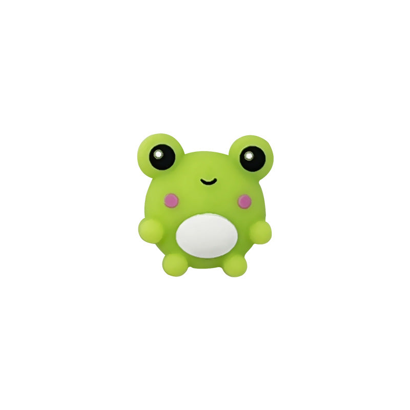 Silicone 3D Focal Beads Frog Smiling Front Facing 20pcs 6