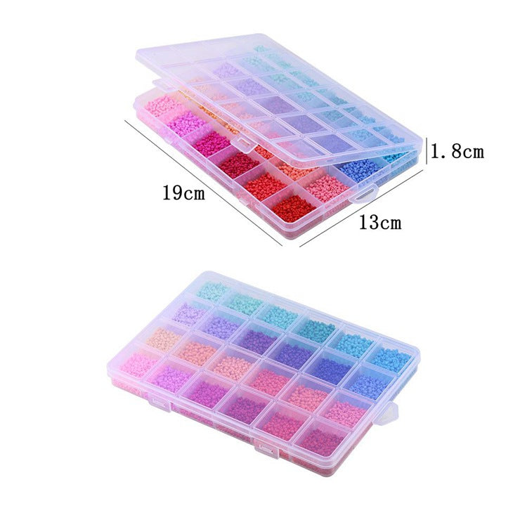 Transparent Seed Glass Beads 2mm 24 Vibrant Colors Glossy Finish 2
