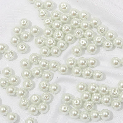 Pearl Round Glass Beads 10mm Luminous Mixed Colors 40pcs 6