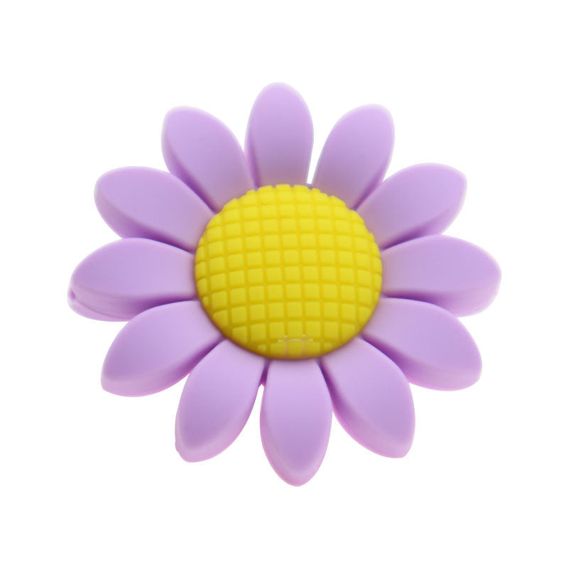 Silicone Focal Beads Sunflower Soft Petal Detailed Center 10pcs 9
