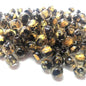 Lampwork Glass Beads Round 8 10mm Blue Gold Silver Foil Painted 50pcs 3