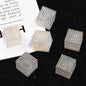Transparent Square Acrylic Beads 16mm Colorful Bubbly Texture 50pcs 14