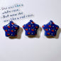 Denim Blue Star Acrylic Beads 26mm Glossy Red Accents 10pcs 11
