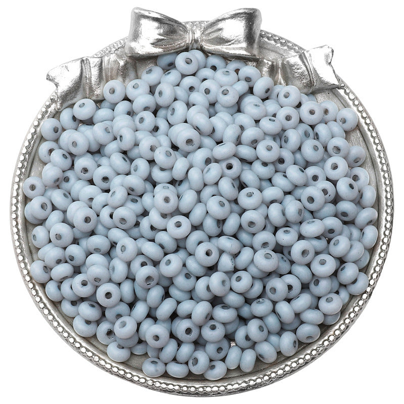 Frosted Abacus Glass Beads 3x6mm Pastel Matte Finish 70pcs 20