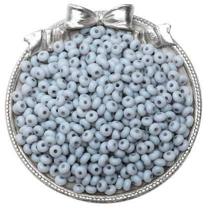 Frosted Abacus Glass Beads 3x6mm Pastel Matte Finish 70pcs 20