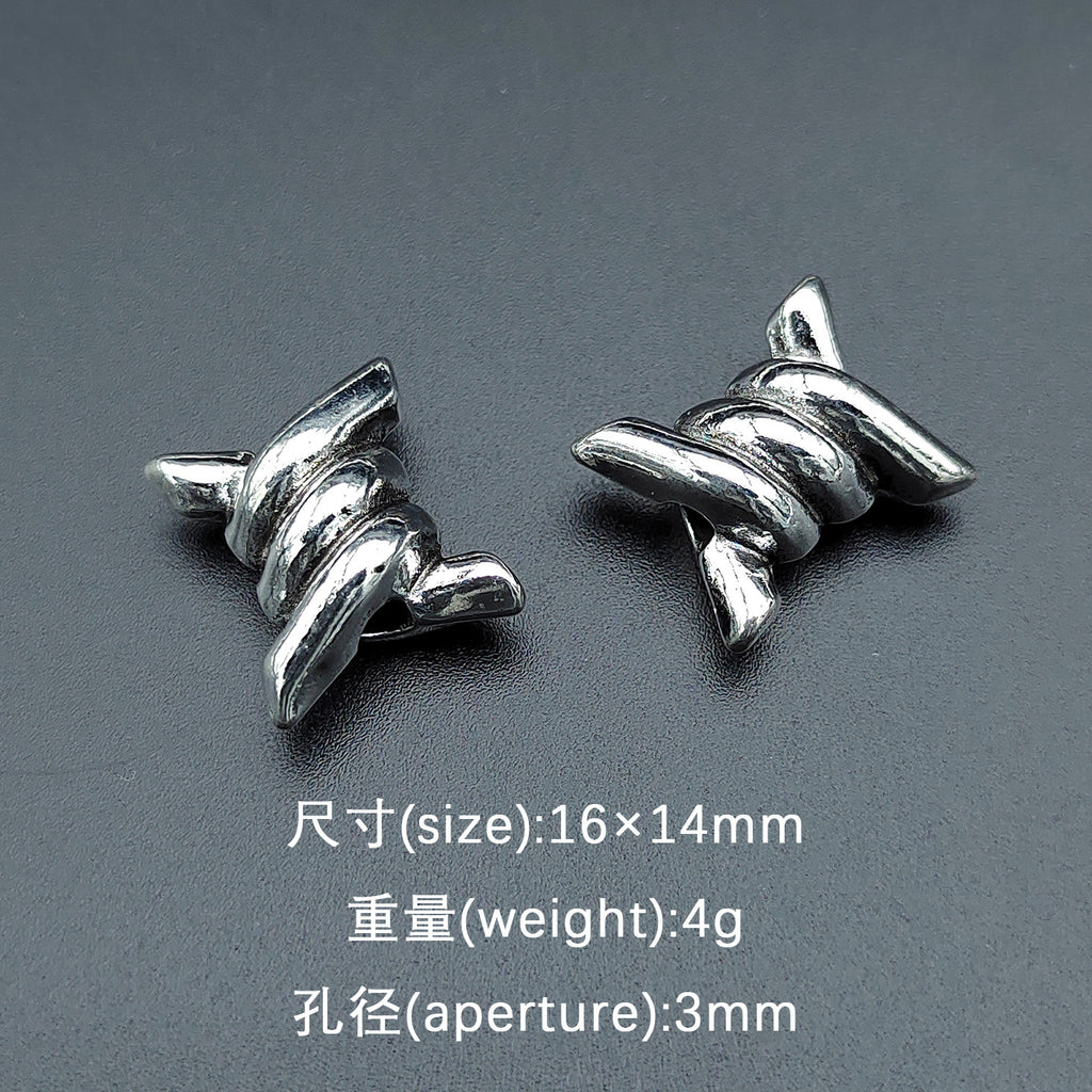 Imitation Hemp Rope Metal Beads 16mm Silver Tone Alloy 50pcs 2
