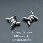 Imitation Hemp Rope Metal Beads 16mm Silver Tone Alloy 50pcs 2