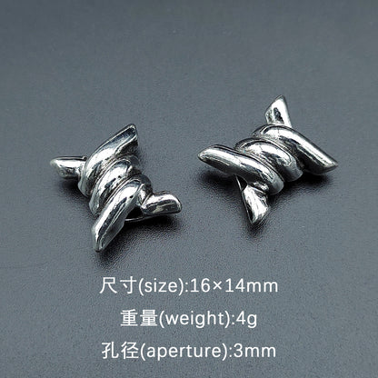 Imitation Hemp Rope Metal Beads 16mm Silver Tone Alloy 50pcs 2