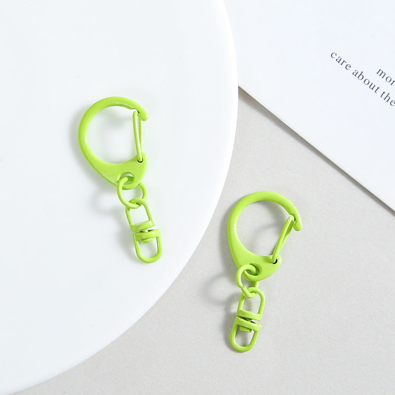 Zinc Alloy D Shaped Colorful Buckle Keychain Clasps 20pcs 38mm 12