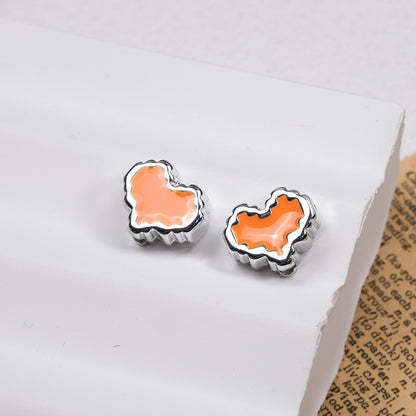 Silver Pixel Heart and Star Acrylic Beads 11mm Mixed Shapes 50pcs 8