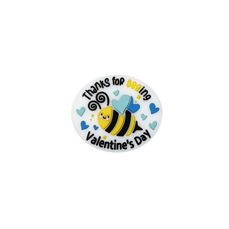 Silicone Focal Beads Valentine Roses Heart Shaped 20pcs 11