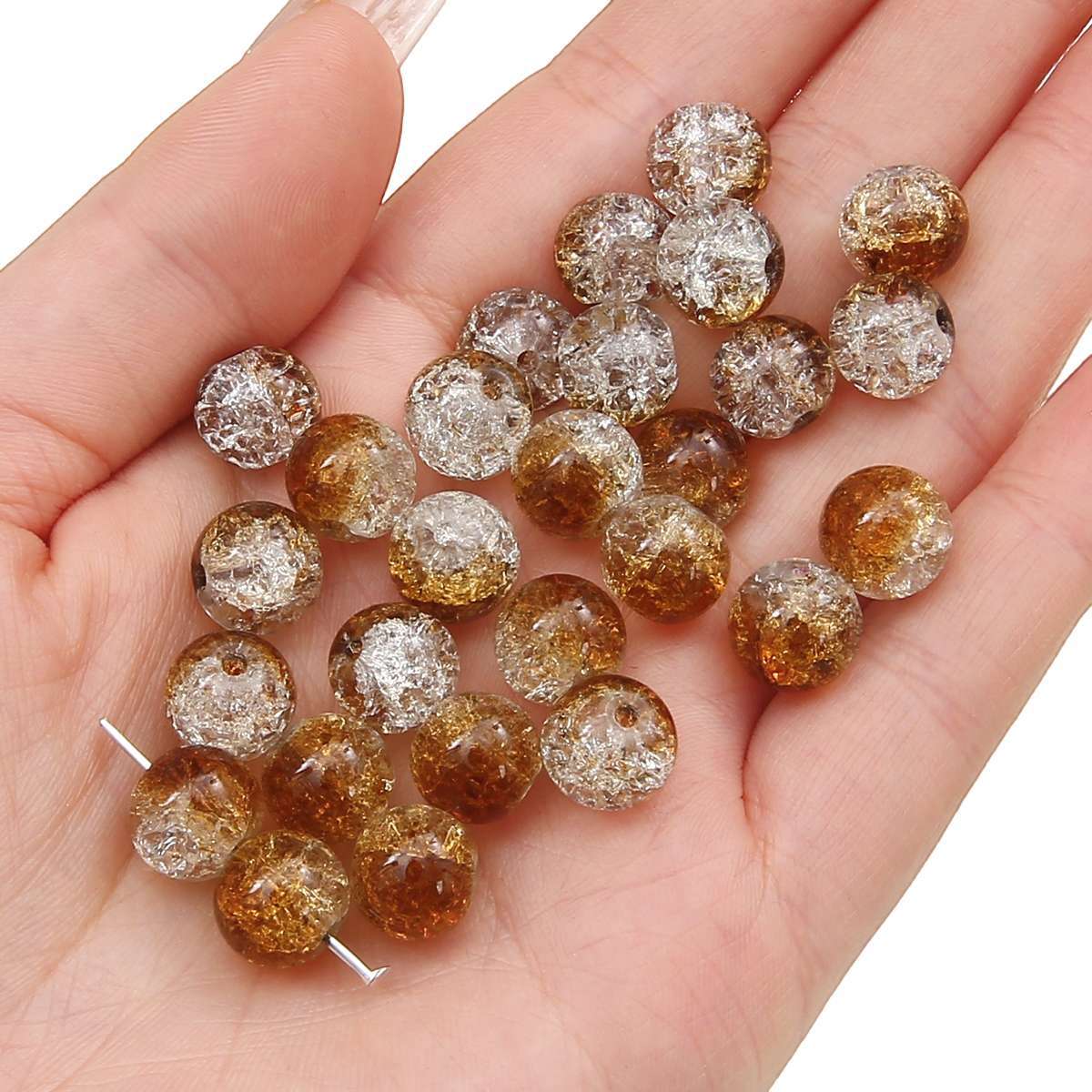 Crackle Round Glass Beads 10mm Assorted Colors 40pcs 27