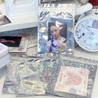 Holographic Star Pattern Aluminum Film Zip Lock Plastic Bags 50pcs 10x15cm