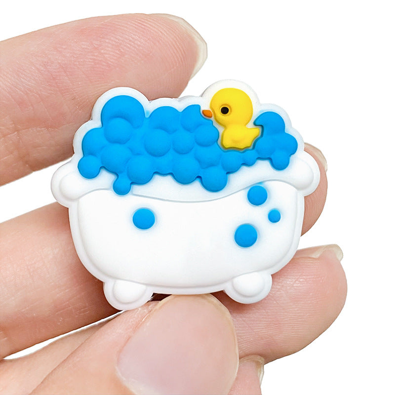 Silicone 3D Focal Beads Soaked Duck Bathtub Bubbles 20Pcs 5