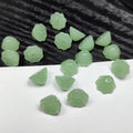 Lotus Glass Beads 10mm Translucent Green Flower 20pcs 6