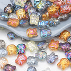 Plating Bunny Head Glass Beads 12mm Iridescent 30pcs 3