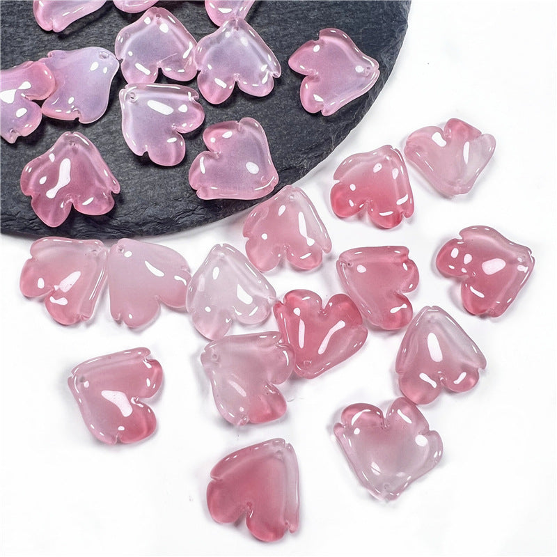 Czech Glass Peony Glass Beads 19mm Translucent Crimson 50pcs 4