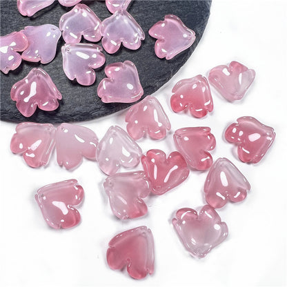 Czech Glass Peony Glass Beads 19mm Translucent Crimson 50pcs 4