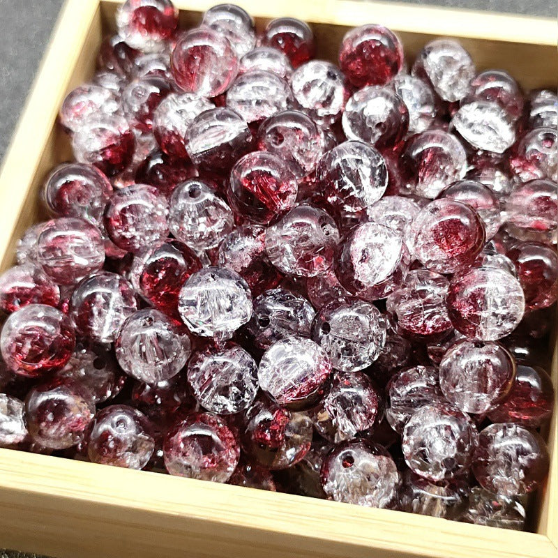 Crackle Glass Beads Round 10mm Transparent Mixed Colors 50pcs 51
