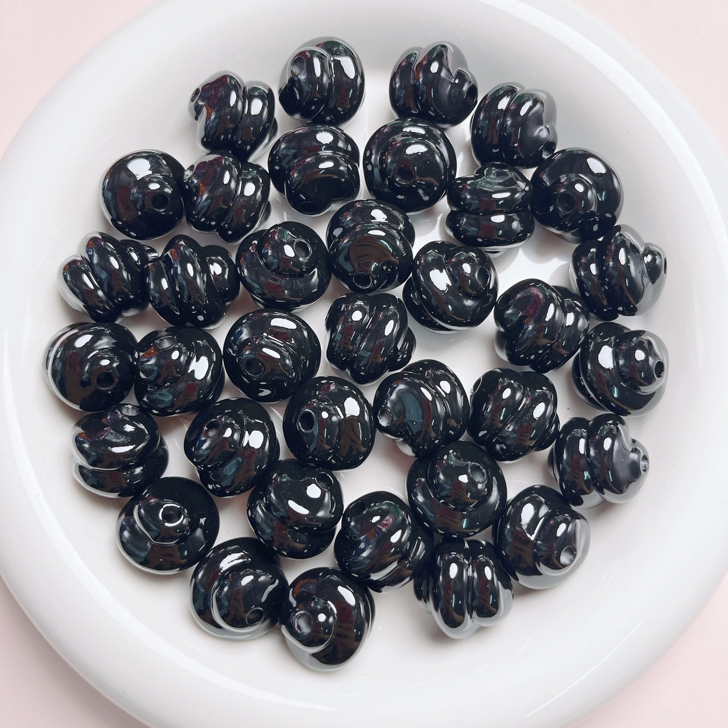 Painted Twisted Spiral Acrylic Beads 16mm Glossy Colorful 10pcs 17